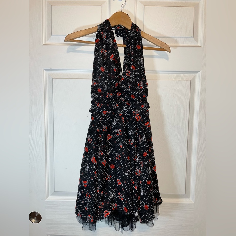 Hell Bunny Black Dress with Red Accents